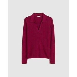 MADEWELL Johnny Collar Sweater In Merino Wool-Silk XXS Autumn Fuscia NEW B20